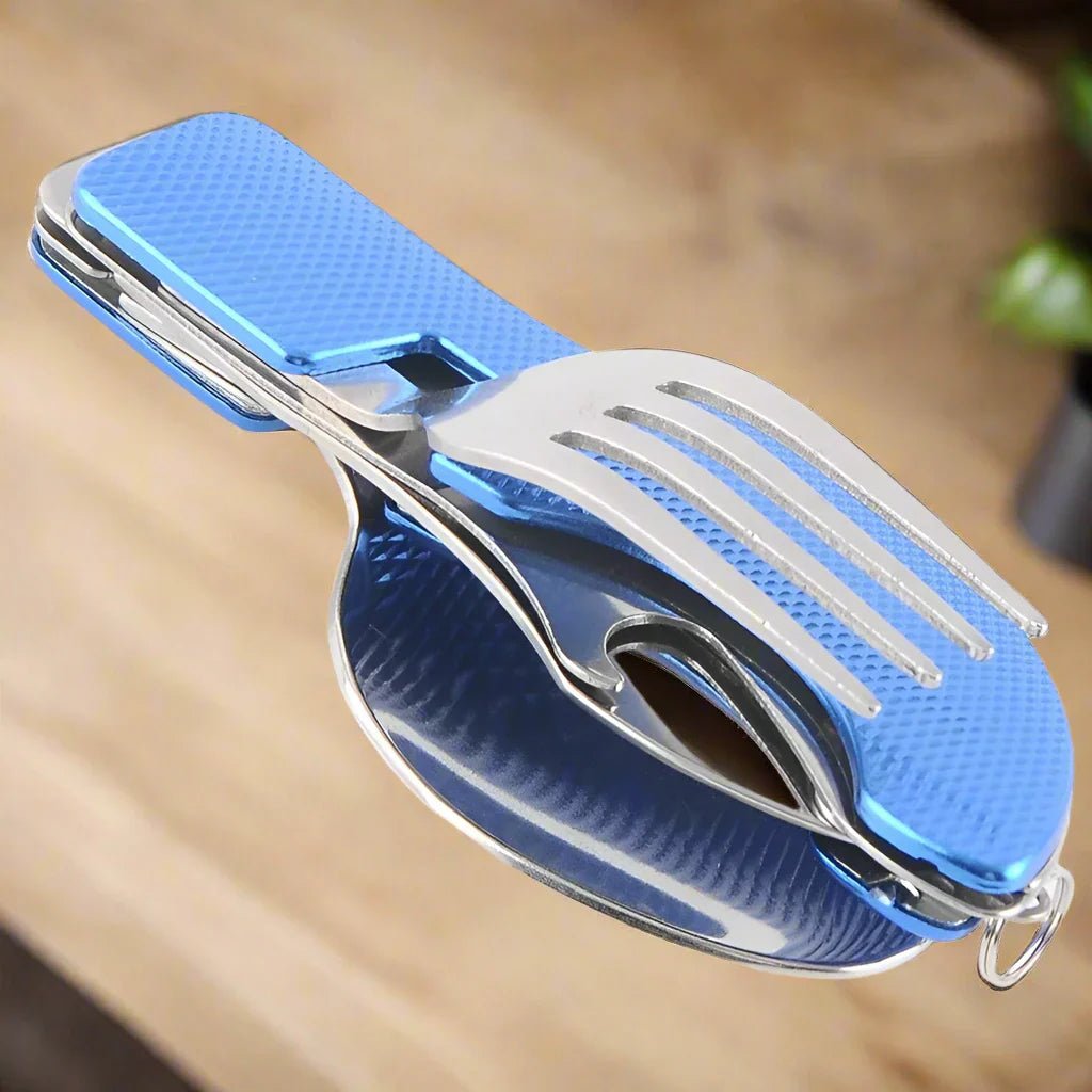 Couteau Suisse - FoldableTablewareSet™ - Bleu - Mon Espace Camping